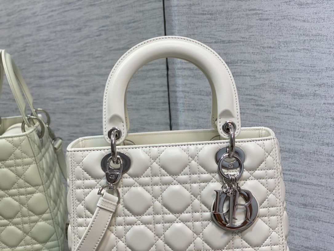 Medium Lady Dior Bag Latte Cannage Lambskin